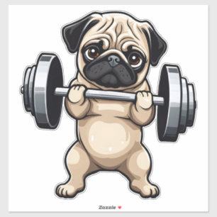 Fitness Pug Sticker