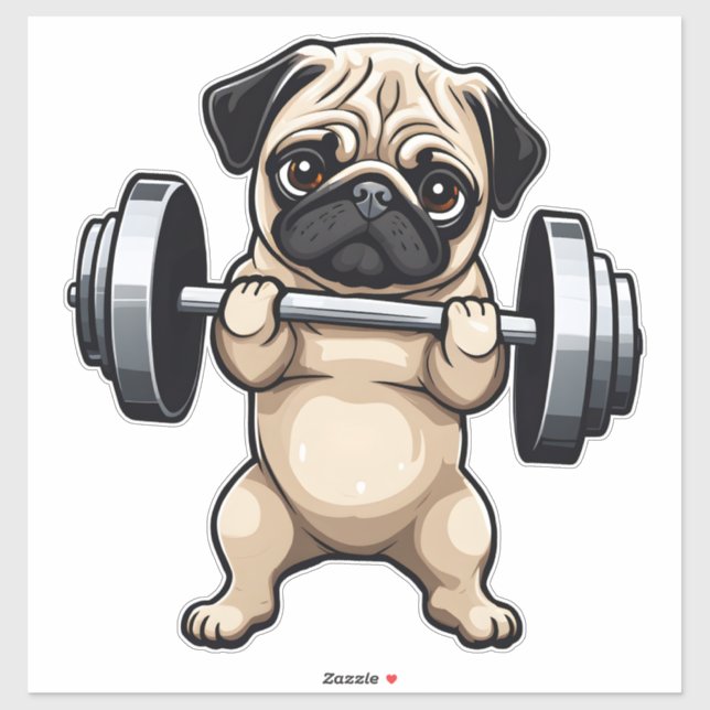 Fitness Pug Sticker (Sheet)