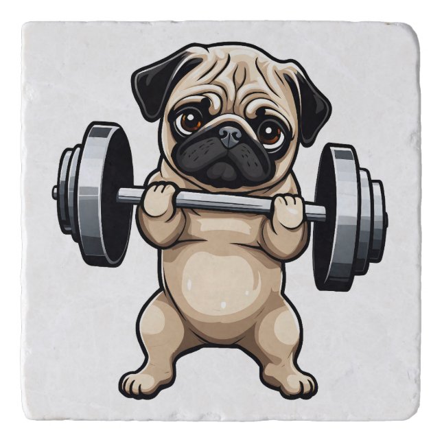 Fitness Pug Trivet (Front)