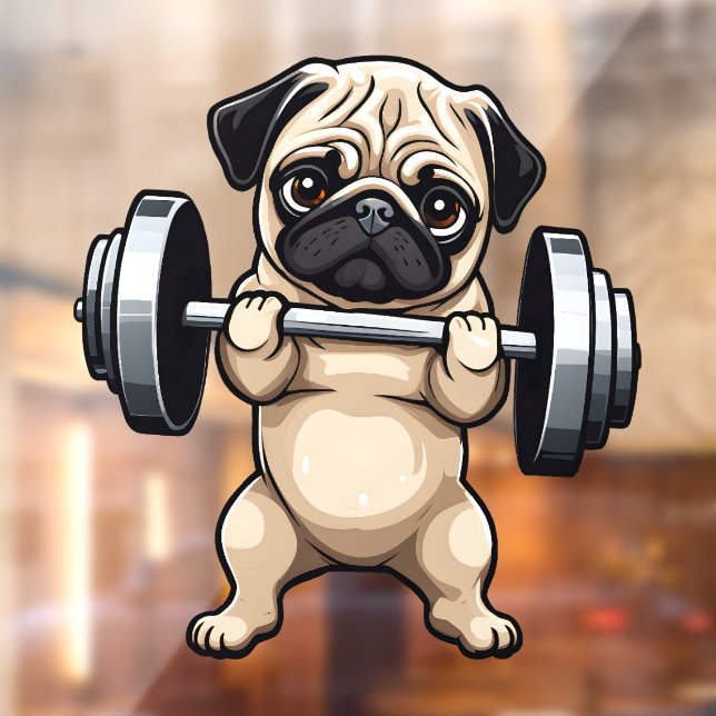 Fitness Pug Window Cling (Sheet 2)