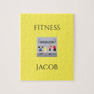 Fitness puzzle in yellow with custom name.