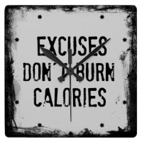 Fitness Quote. Excuses Don't Burn Square Wall Clock