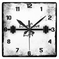 Fitness Quote: Live Love Lift Square Wall Clock