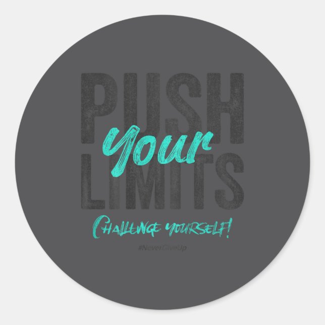Fitness Quote Y2k Gym Training Back Print Yoga Srt Classic Round Sticker (Front)