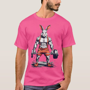 Fitness Rabbit Bodybuilding Rabbit Barbell Powerli T-Shirt