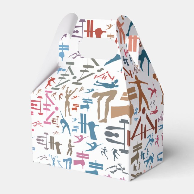Fitness related symbols background favor boxes (Back Side)