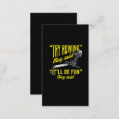 Fitness Rowing Humor Cardio Training Hater Business Card (Front/Back)