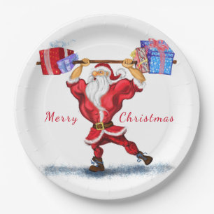 fitness Santa Claus Paper Plates