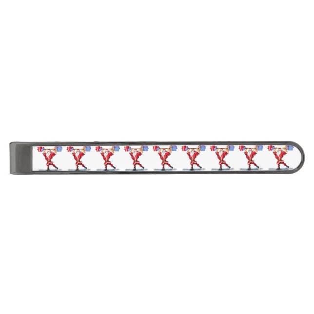 Fitness Santa Claus Tie Bar (Front)