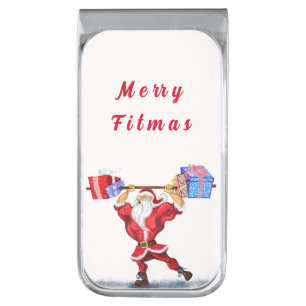 Fitness Santa Funny Christmas Money Clip