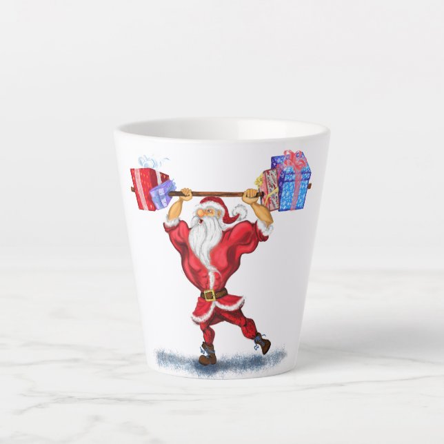 Fitness Santa Latte Mug (Front)