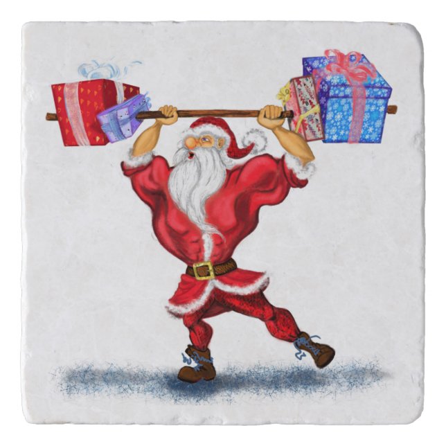Fitness Santa Trivet (Front)