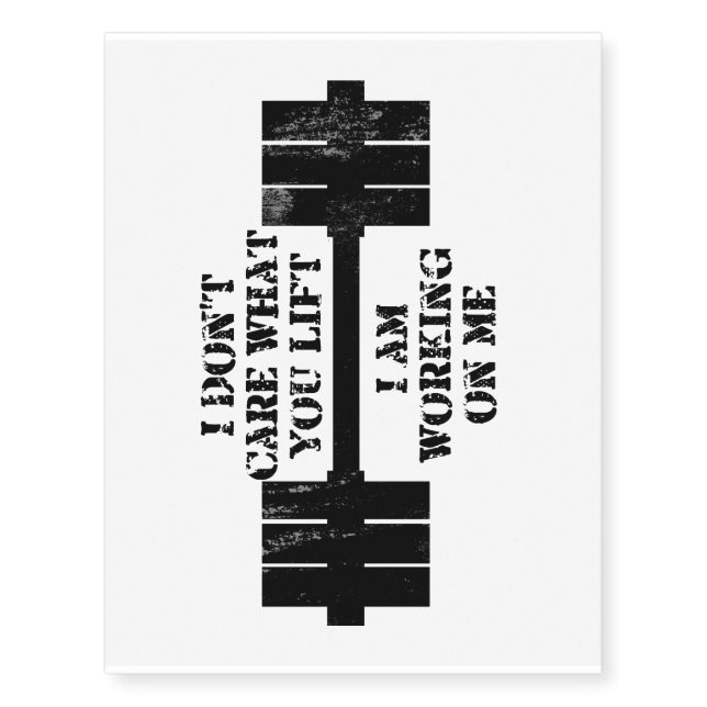 Fitness Self Motivation Temporary Tattoos (Front)