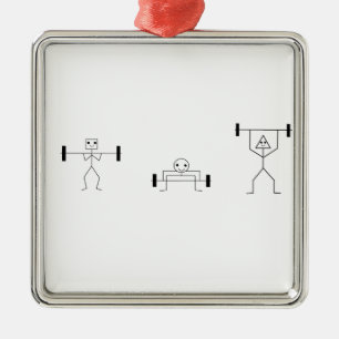 fitness shapes metal ornament