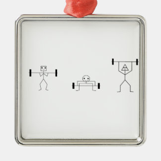 fitness shapes metal ornament