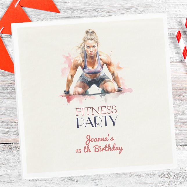 Fitness sport girl birthday party napkins (Creator Uploaded)