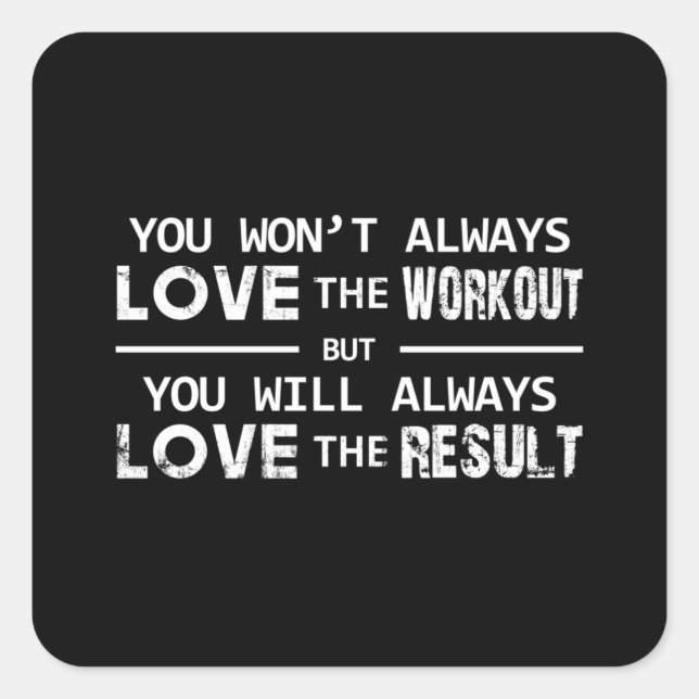 Fitness Sport Gym Exercise Workout Funny Gift Idea Square Sticker (Front)