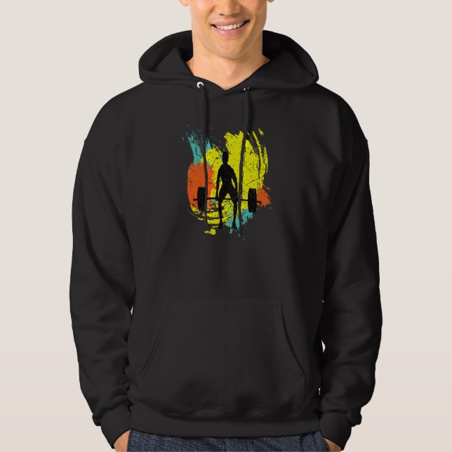 Fitness Sports Barbell Gym Kettlebell Workout Hoodie (Front)