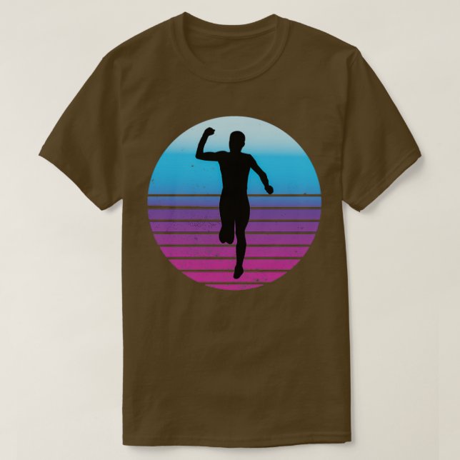 Fitness Sprinter Vintage Athlete Runner Jogging T-Shirt (Design Front)