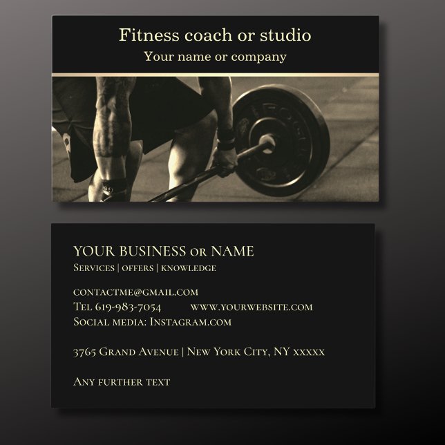Fitness studio center coach instructor business card (Creator Uploaded)