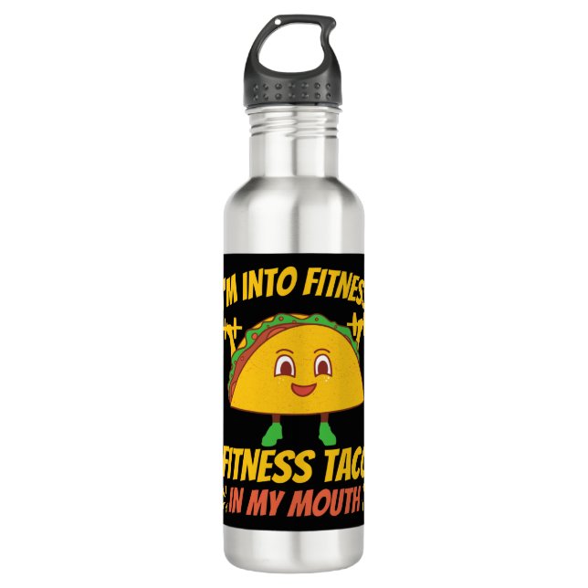 Fitness Taco Exercise Gym Stainless Steel Water Bottle (Front)