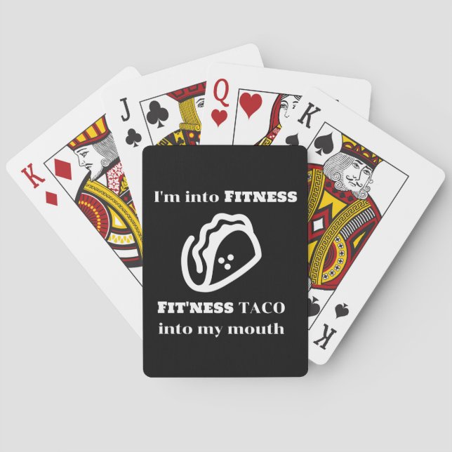 Fitness TACO Funny Sarcastic Novelty Graphic Gift Poker Cards (Back)