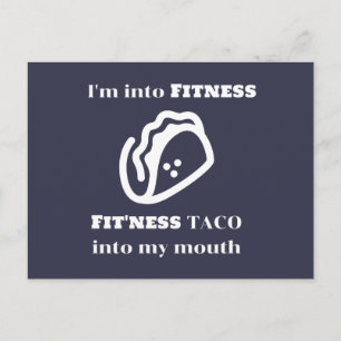 Fitness TACO Funny Sarcastic Novelty Graphic Gift Postcard
