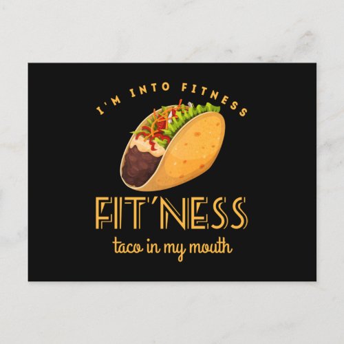 Fitness Taco T Shirt Funny Gym Men Mexican Food Announcement Postcard