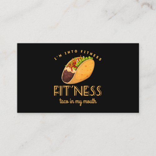 Fitness Taco T Shirt Funny Gym Men Mexican Food Business Card