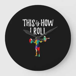 Fitness This is How I Roll Gym Bodybuilding Girl Large Clock