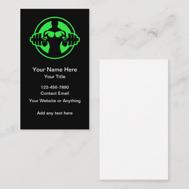 Fitness Trainer And Coach Business Cards  (Front/Back)