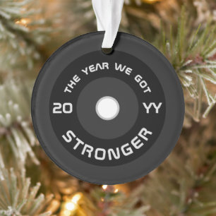 Fitness trainer barbell 2025 photo Christmas Ornament