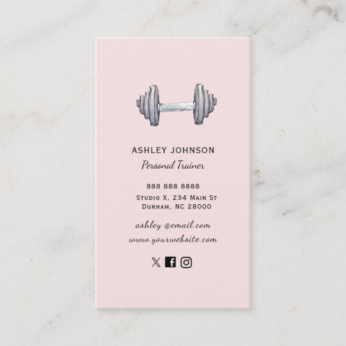 Fitness Trainer blush Business Card