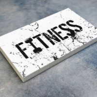 Fitness Trainer Bold Text Grunge Bodybuilding Business Card