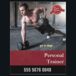 Fitness Trainer Business Advertising Flyer<br><div class="desc">Market your small business. Great for anyone just starting out. #personaltrainer</div>