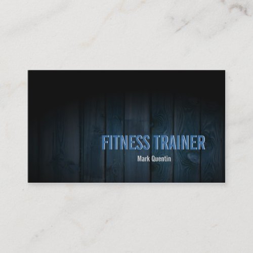 Fitness Trainer Business Card Dark Wood