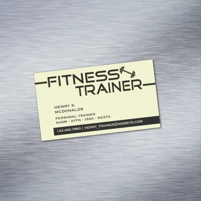 Fitness Trainer Business Card Magnet (In Situ)