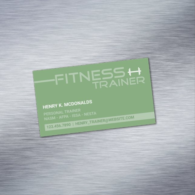 Fitness Trainer Business Card Magnet (In Situ)