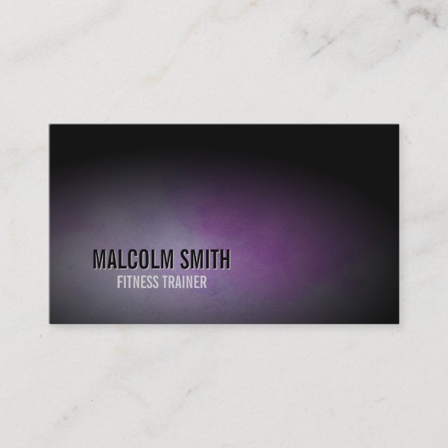Fitness Trainer Business Card Sports Dark Grunge (Front)