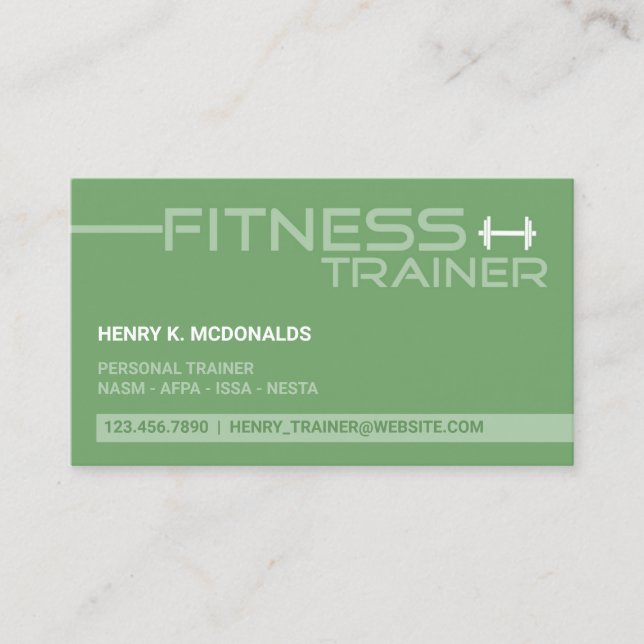 Fitness Trainer Business Card Template (Front)