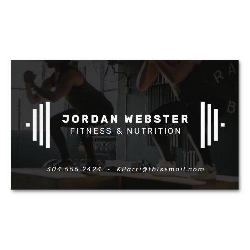 Customizable Fitness trainer business card with photo