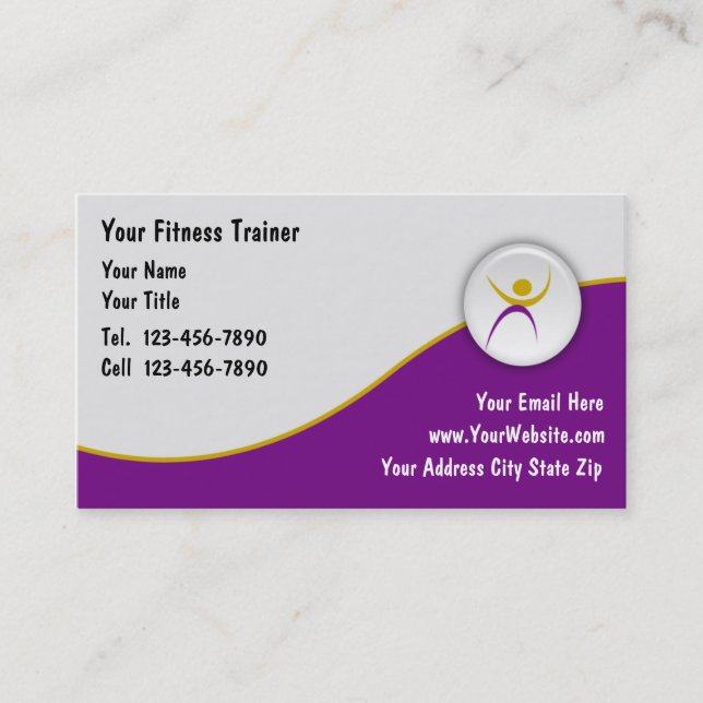 Fitness Trainer Business Cards (Front)