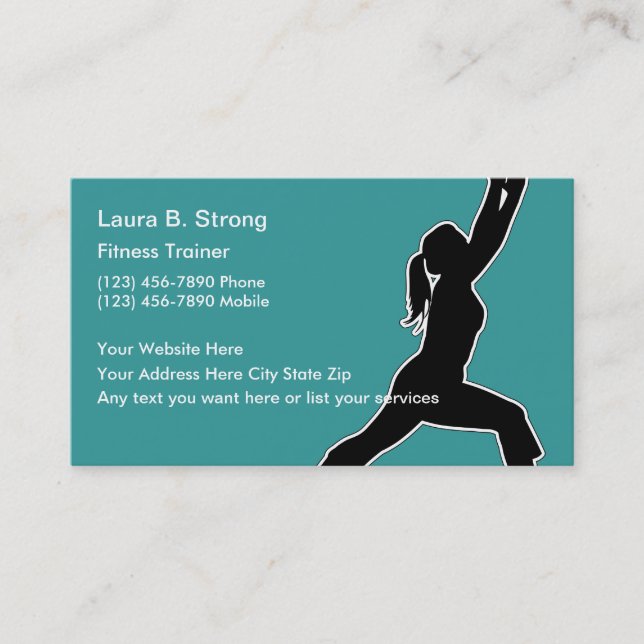Fitness Trainer Business Cards (Front)