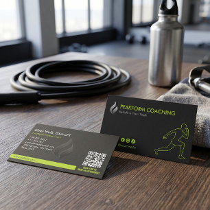 Fitness Trainer Business Minimalist Matte Black Card