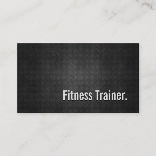 Fitness Trainer Cool Black Metal Simplicity Business Card Templates