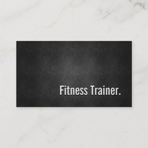 Customizable Fitness Trainer Cool Black Metal Simplicity Business Card Templates