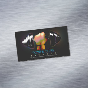 Fitness Trainer Dumbbells Magnetic Business Card