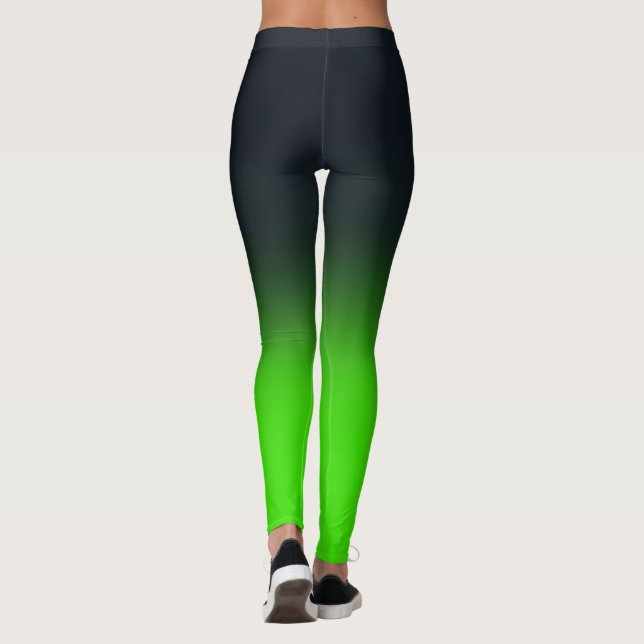 Fitness Trainer Faded Green and Black Leggings (Back)
