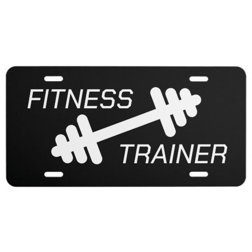 Fitness trainer gym coach custom car license plate