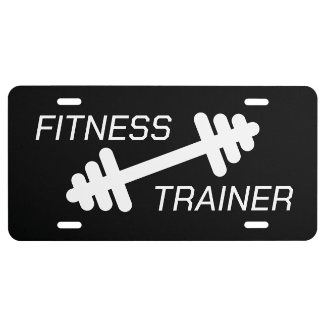 Fitness trainer gym coach custom car license plate (Front)